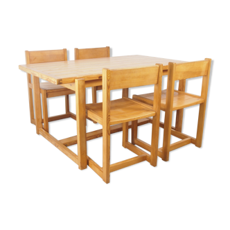 Ensemble de salle à manger scandinave vintage en pin, par Hugo Svensson pour Bjarnums Mobelfrabiker