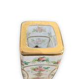 Pair of vases in enamelled and gilded crystal Rose motifs