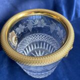 Cut crystal ice bucket – bronze mount