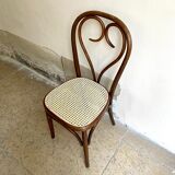 Bistro chair heart in arched beech and canning