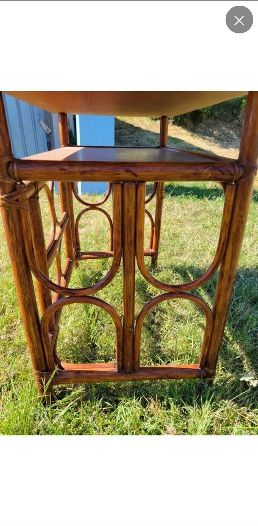 Bureau en bambou et rotin