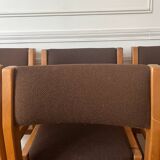 Lot de 6 chaises en orme et tweed Maison Regain