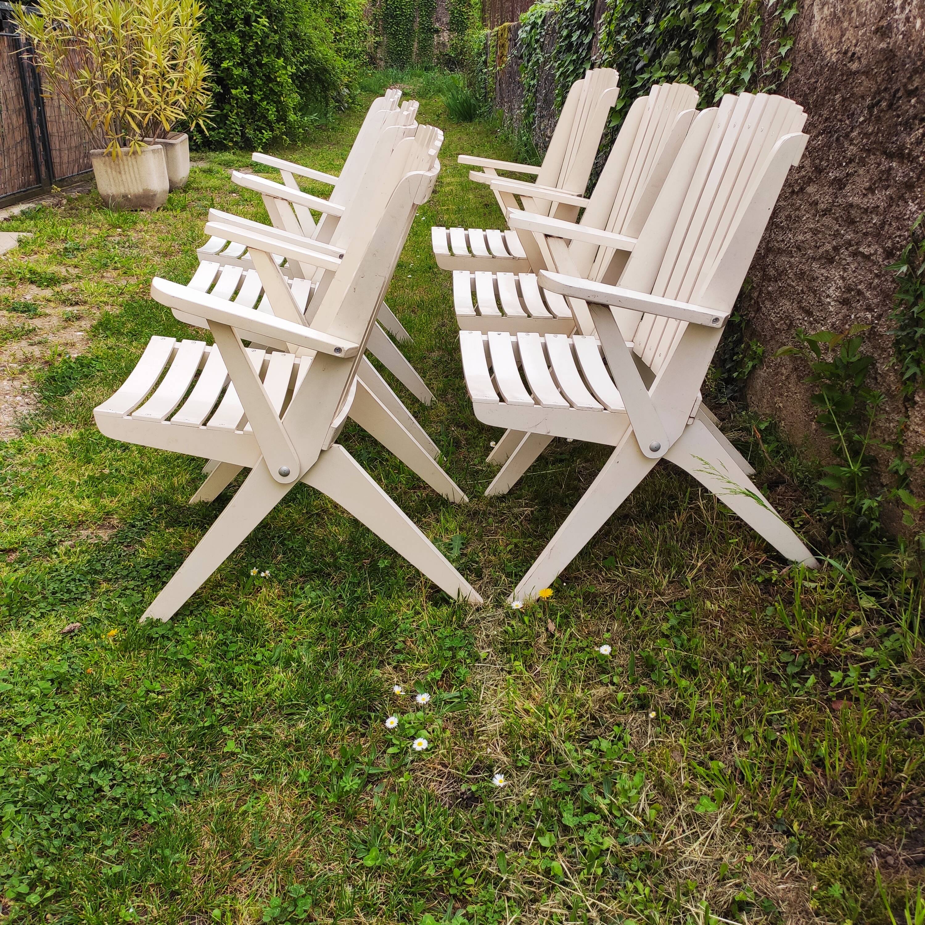 Vintage folding garden armchairs 1970