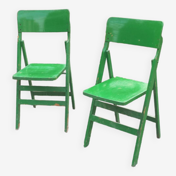 Pair of vintage folding chairs from the 1950s