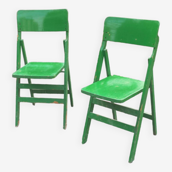 Paire de chaises pliantes vintage des années 50
