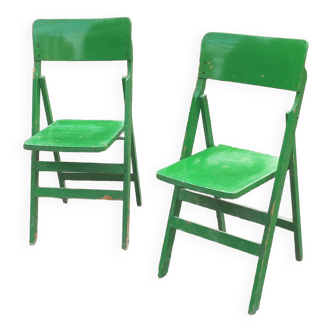 Pair of vintage folding chairs from the 1950s