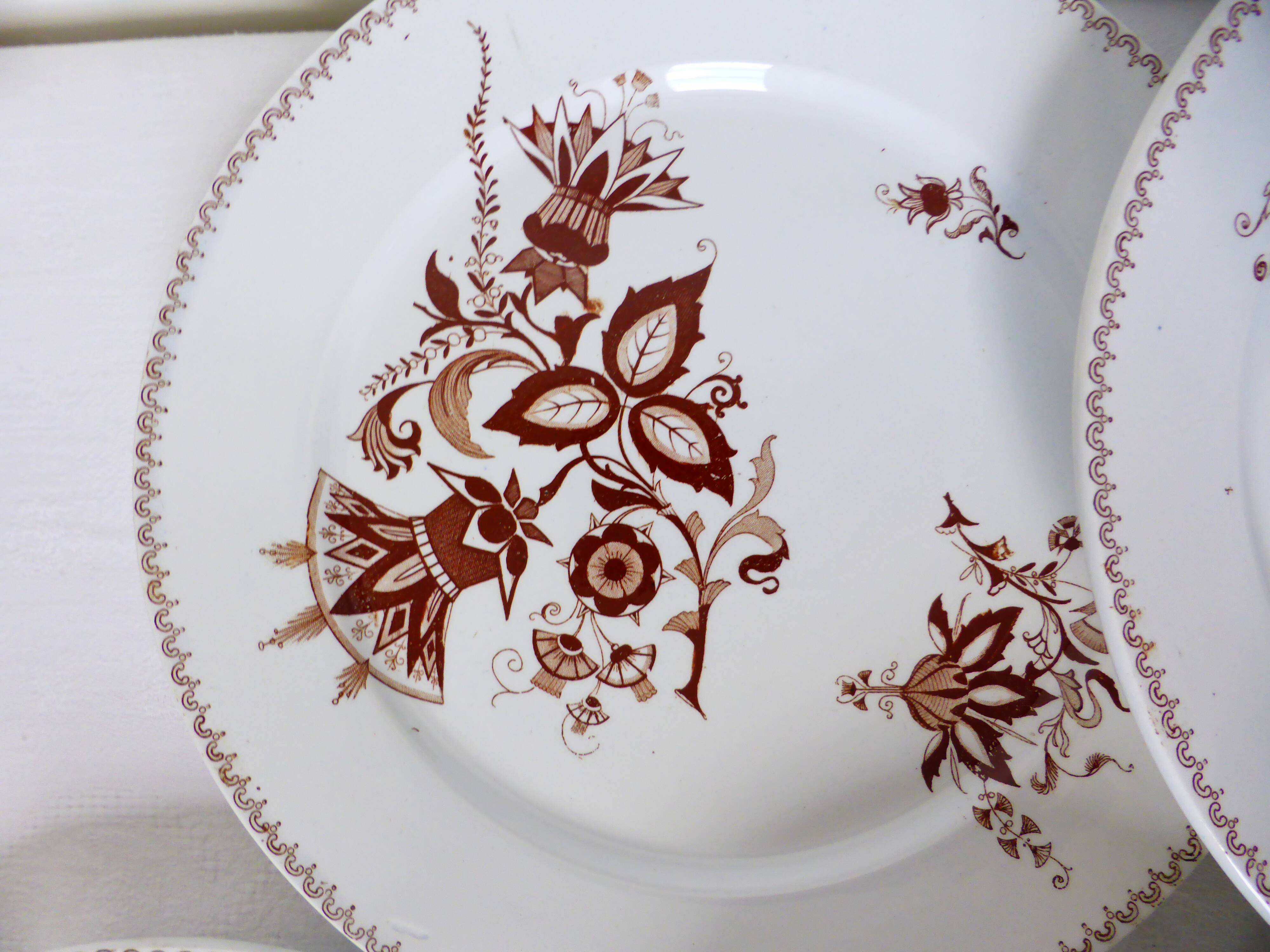 Lot de 6 assiettes plates vintage de Sarreguemines modèle Danois 210412