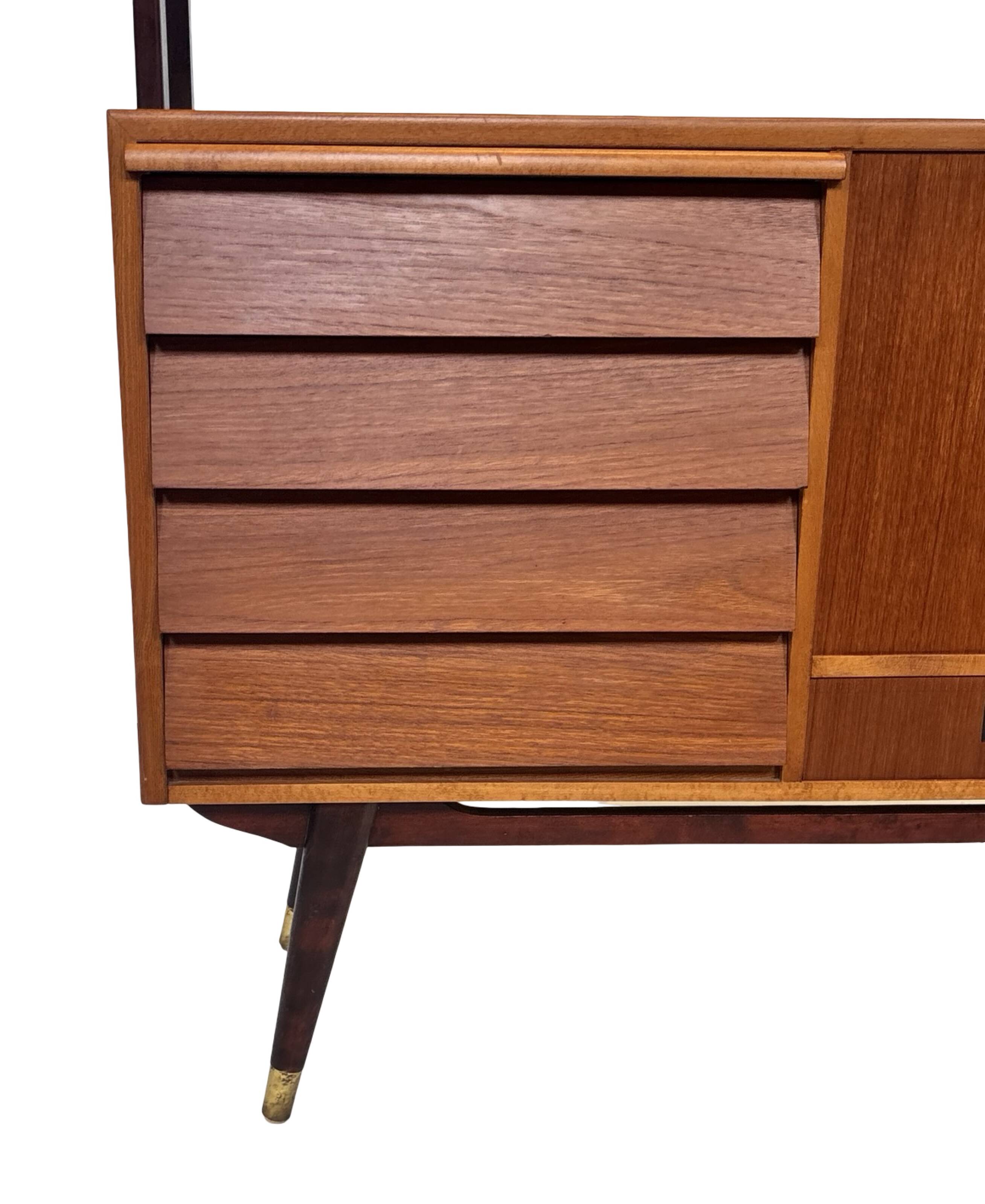 Vintage Wall Unit Bookcase Sweden Teak Design