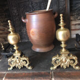 Pair of bronze andirons
