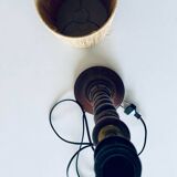 Turned wood lamp