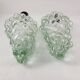 2 carafe bottles with bunches of grapes in glass - Empoli - Vintage
