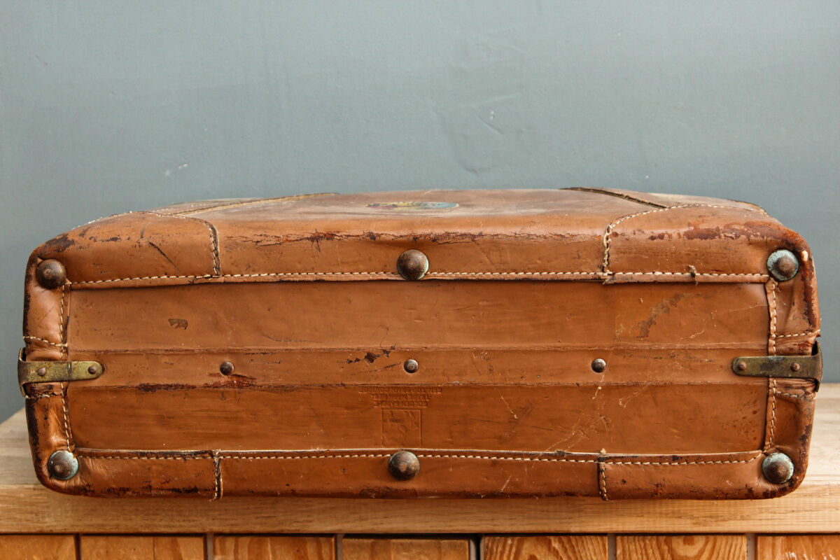 Leather suitcase, 50s
