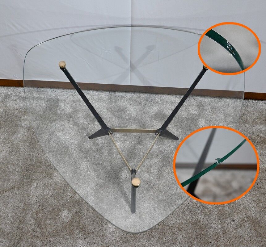 Table basse en verre et métal – 1980