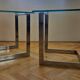 Pair of Midcentury Cantilevered Glass & Chrome Coffee Tables GEBRA, 1980s