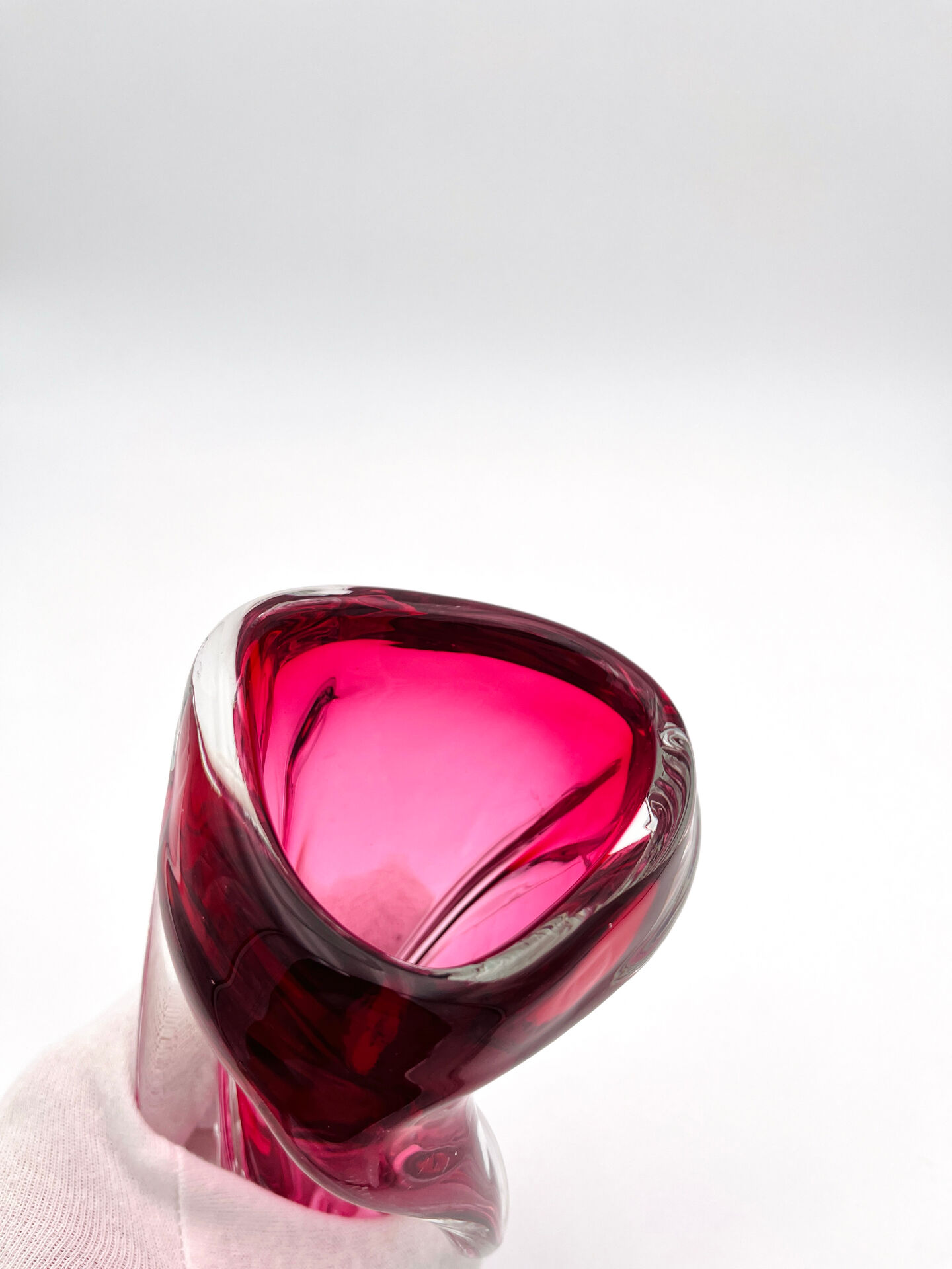 Twisted Murano Vase Sommerso Rose Italian Design 1960s