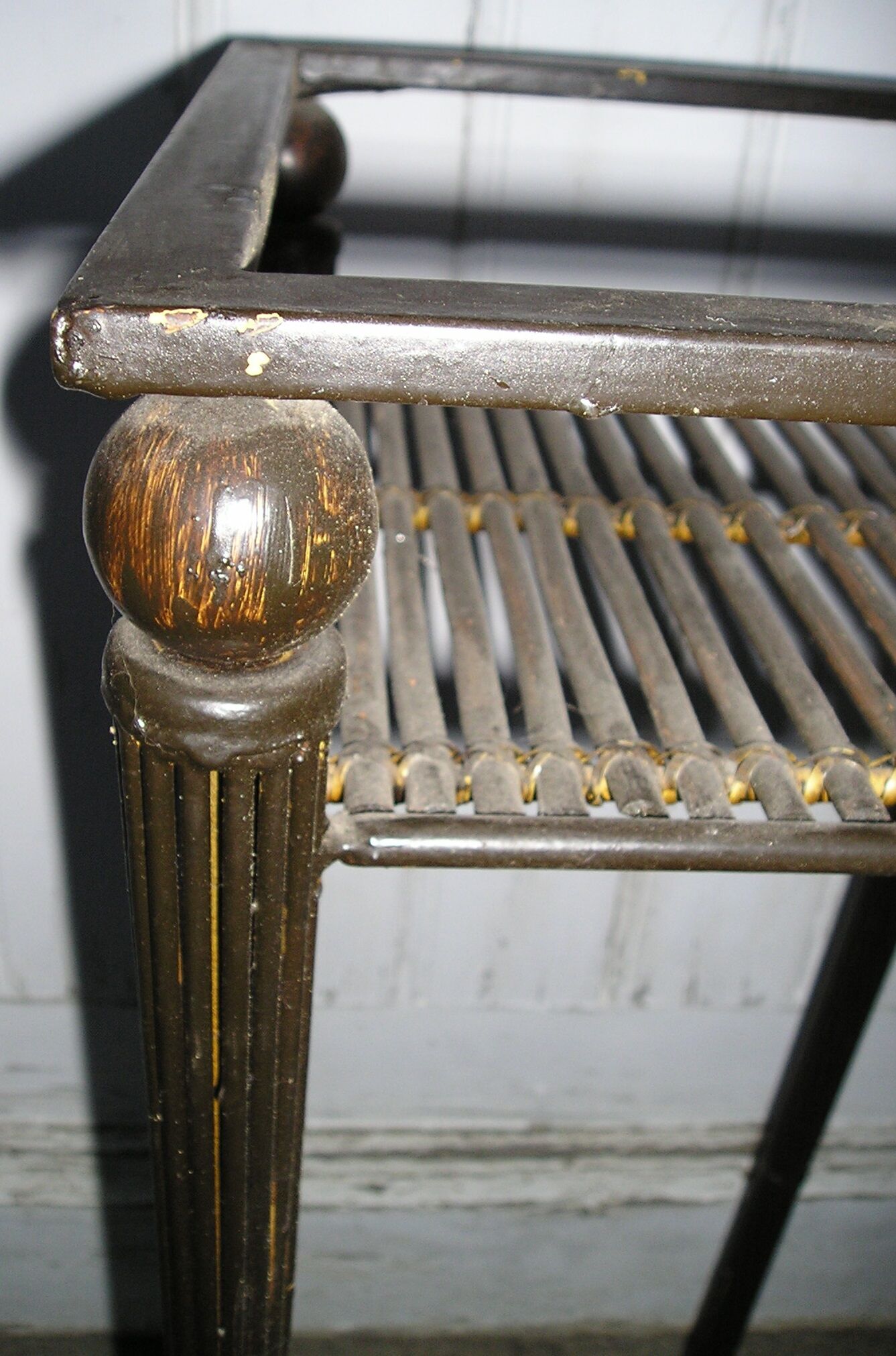 Metal and glass top side table