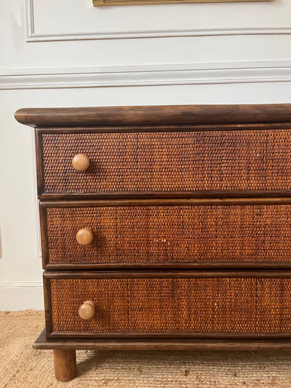 Commode en bambou et rotin, 1980