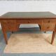 solid wood desk, leather top and extension