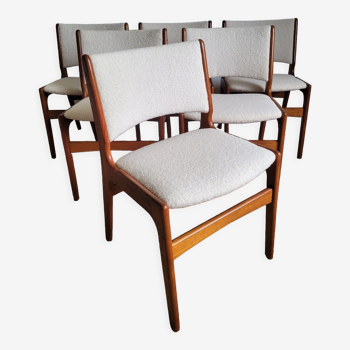 Set of 6 Scandinavian teak chairs Erik Buch model 89