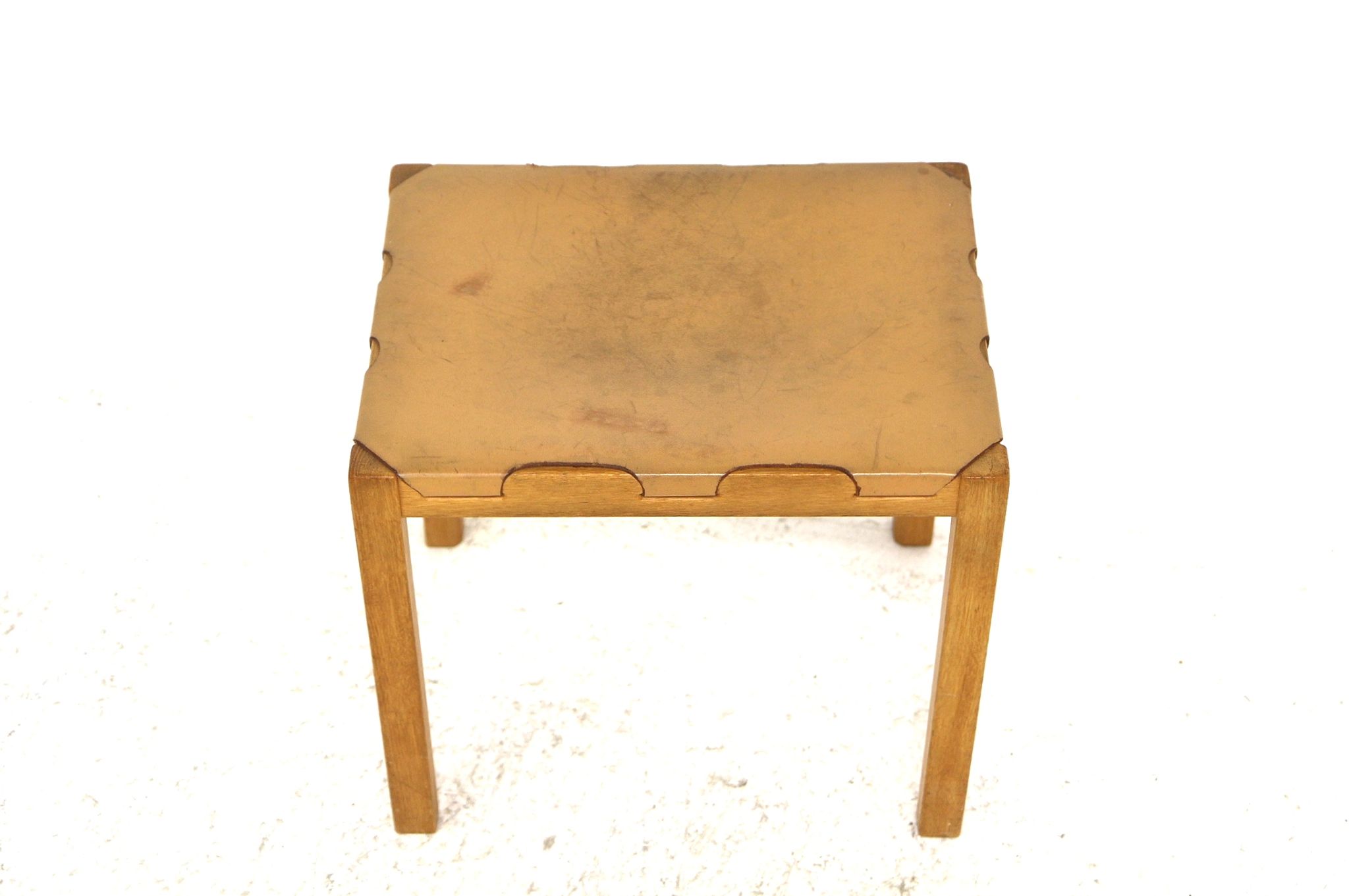 Tabouret en cuir "Model 1040", Glasmäster Markaryd, Suède, 1960