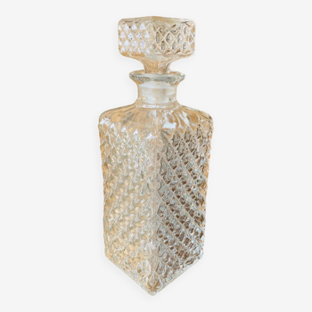 Diamond point crystal whiskey decanter