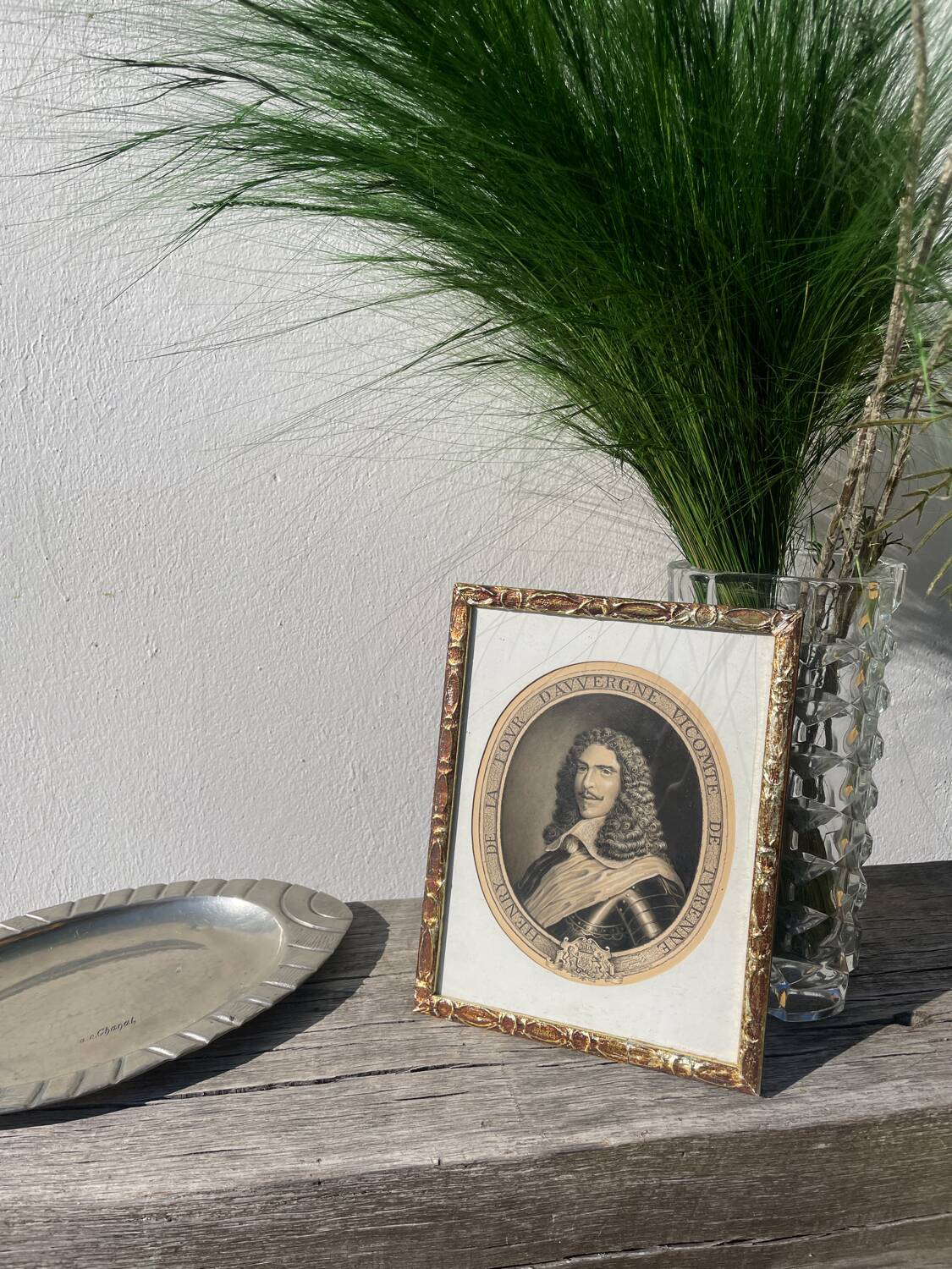 Classic antique man portrait in gilded frame