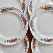 6 assiettes à dessert faïence Royal Sphinx Maastricht - Motif fleuri