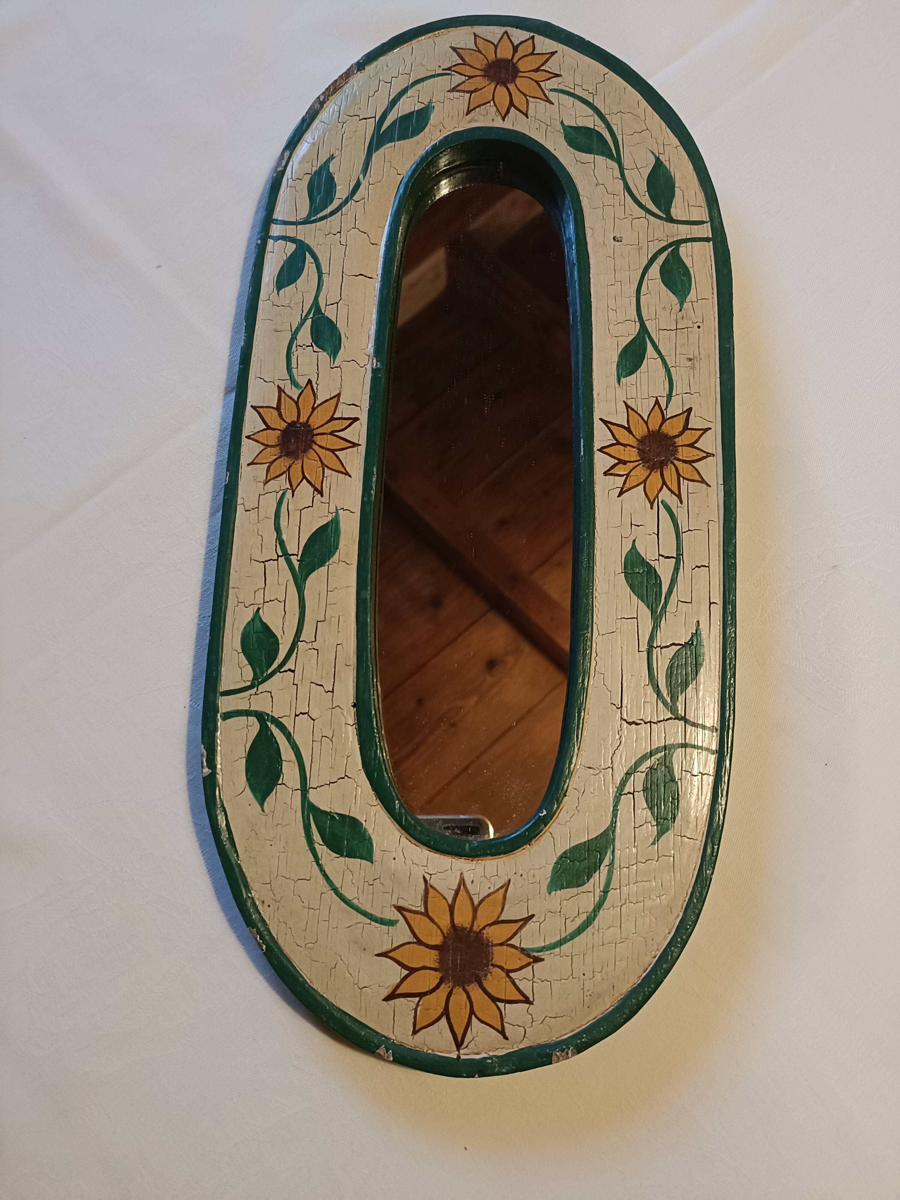 Painted wooden mirror