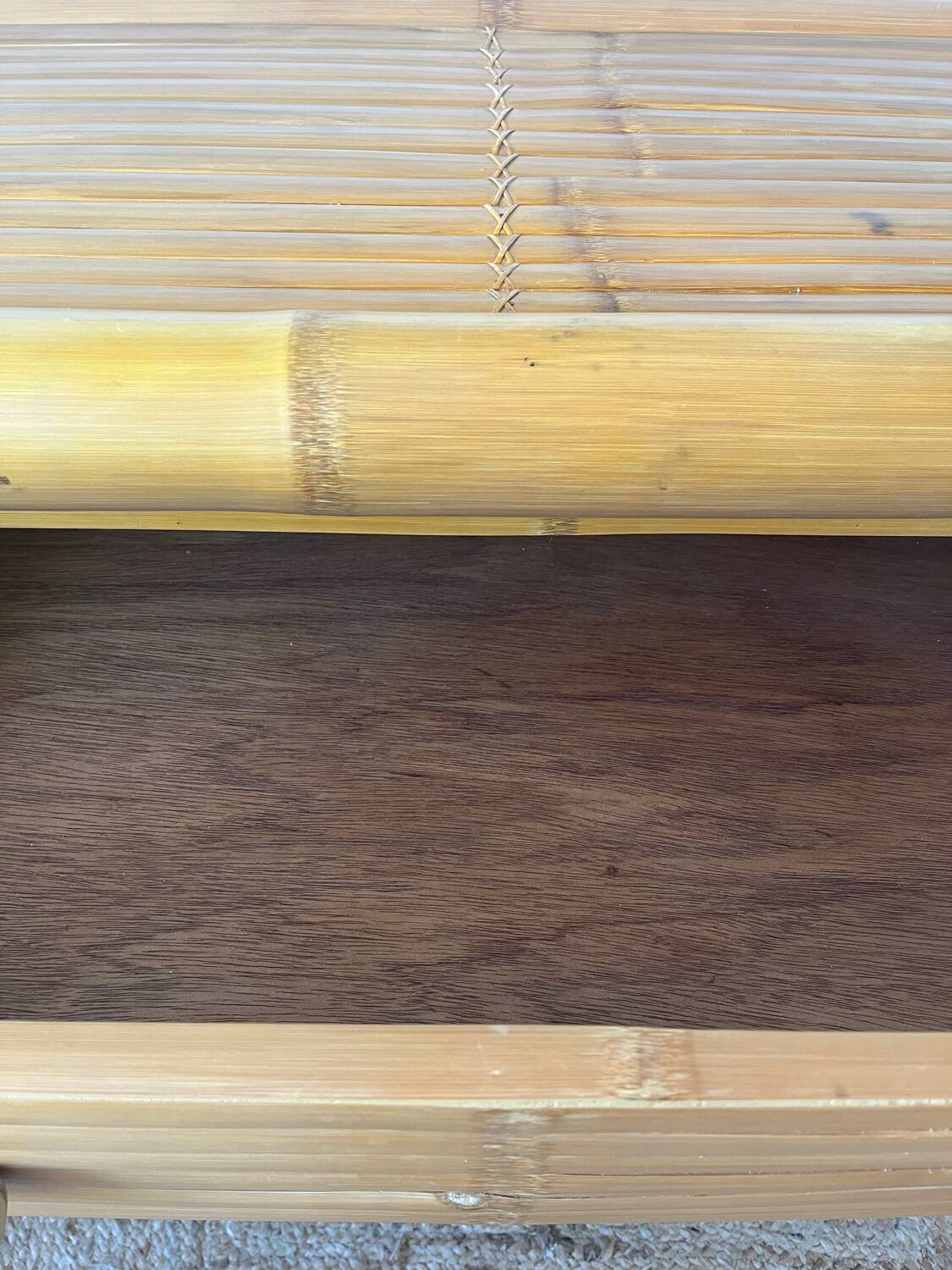 Commode italienne en bambou et rotin