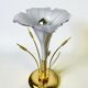 Italian white calla lily flower table lamp, Murano glass, circa 1970