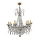 Lustre à pampilles en cristal et bronze, XXe siècle