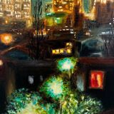 Painting La Défense 1990 signed René le Bastard