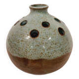 Vase pique-fleurs grès émaillé