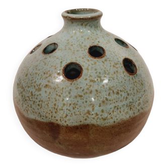 Glazed stoneware flowerpot vase