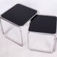 Mid-Century Nesting Tables in Chrome-Plated Steel and Glass, Czechia, 1960s, Set of 2