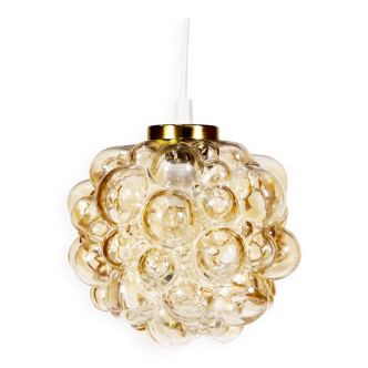 Petite amber bubble glass pendant lights by Helena Tynell for Glashutte Limburg