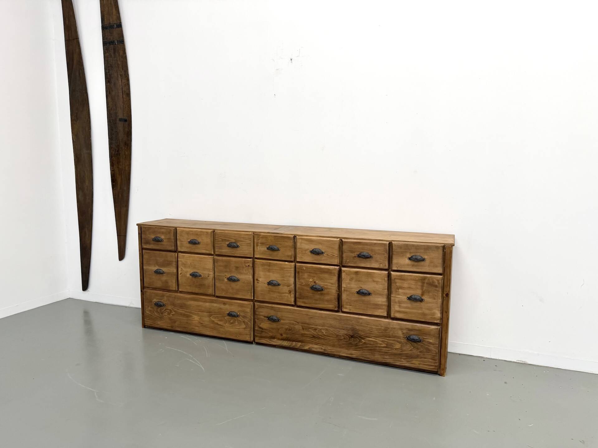 Large Pine Workshop Furniture with Drawers