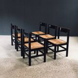 Mid-Century Modern Carimate Dining Chairs, Italy, 1970s, Set of 6