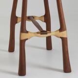 Contemporary handcrafted stool / end table in solid oak and ash wood