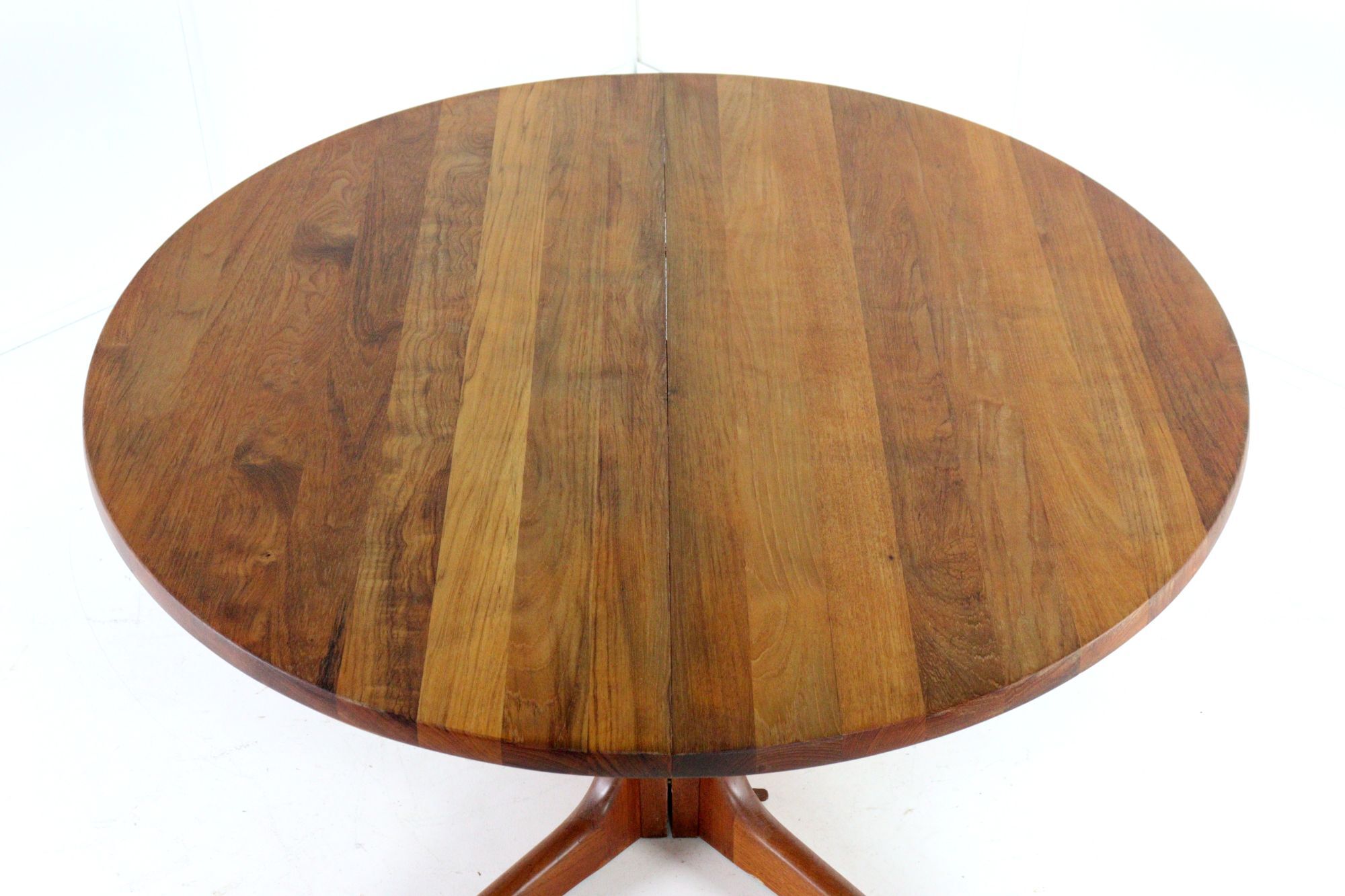 Round extendable teak dining table vintage - danish design