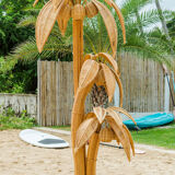 Large "coconut/palm" lamp in rattan