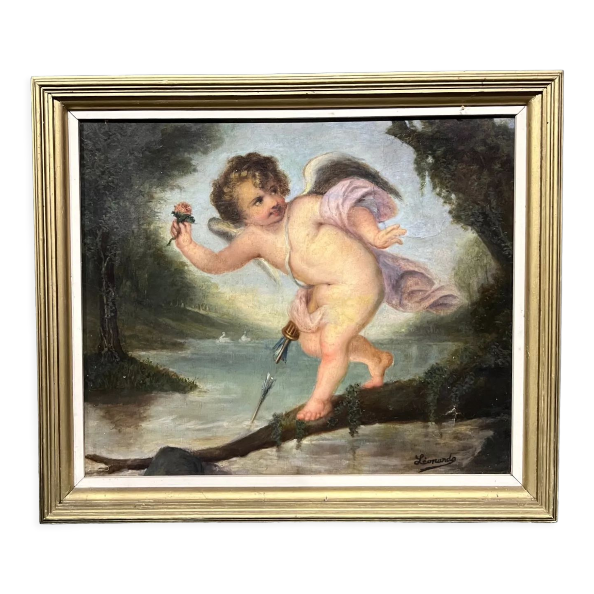 Painting "Cupid". Oil on canvas.