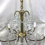 Chandelier with 8 lights in bronze and crystal