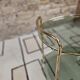 Golden dessert table and smoked glass 1970 vintage
