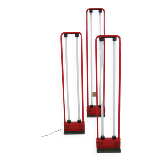 3 floor lamps Zerbetto Flli. model "DUO" designed by Boccato, Gigante and Zambusi in 1978