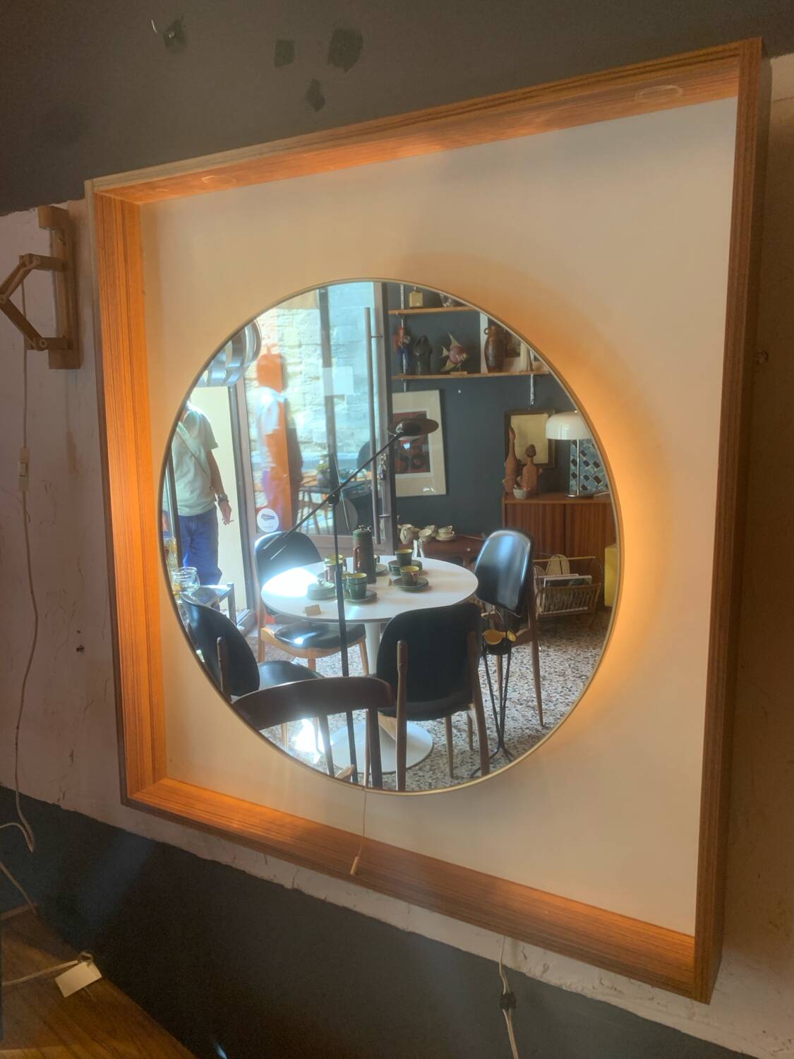 Large vintage backlit mirror