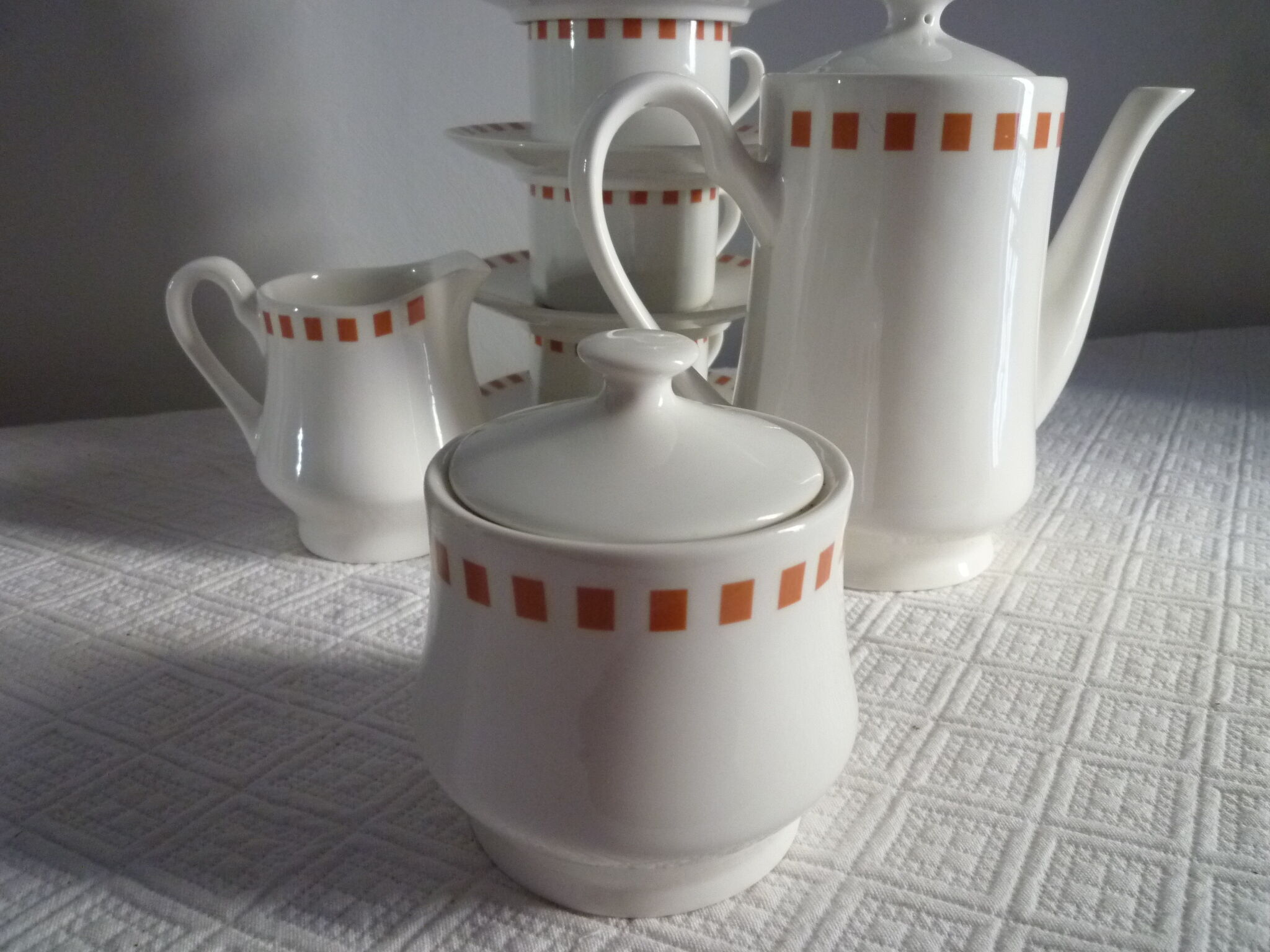 Service tea/coffee grounds Lustucru porcelain