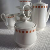 Service tea/coffee grounds Lustucru porcelain