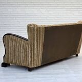 1960s, Danish 3-seater sofa, original, brown furniture wool, beech wood.
