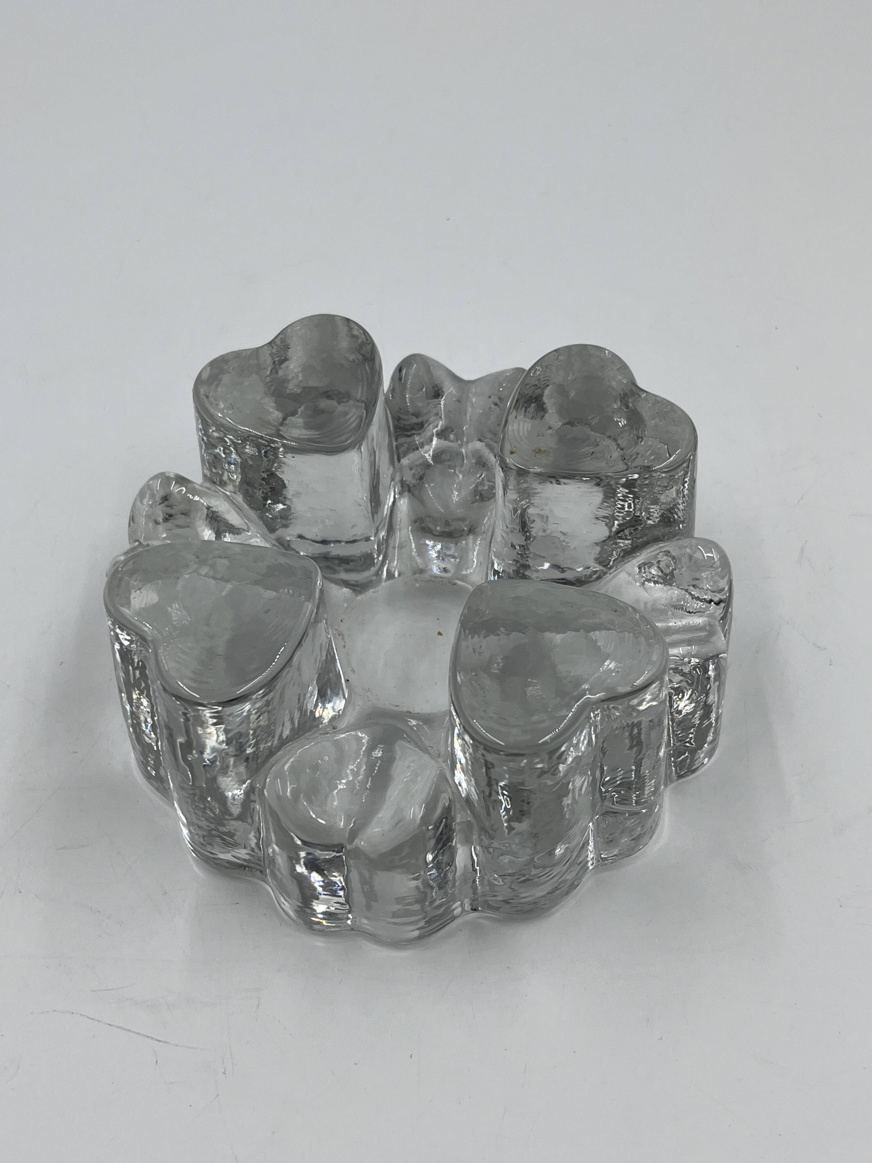 Bougeoir cœur en verre massif
